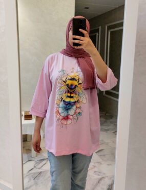 T-shirt Oversize Femme – Rose en Jersey Premium