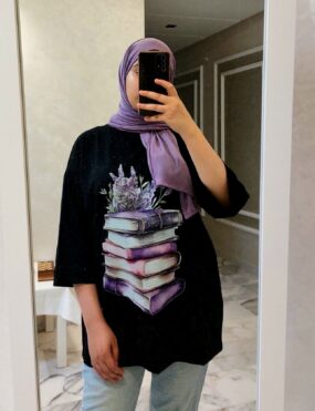 T-shirt Oversize Femme – Noir en Jersey Premium