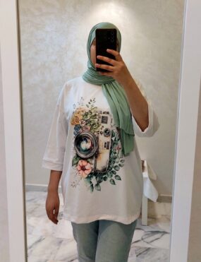T-shirt Oversize Femme – Blanc en Jersey Premium